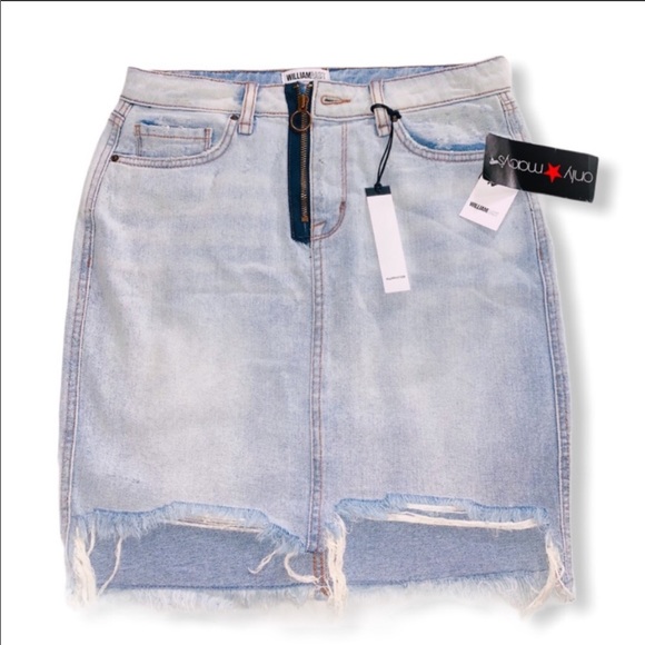 William Rast Dresses & Skirts - NEW WILLIAM RAST Distressed Denim High-Waist Skirt